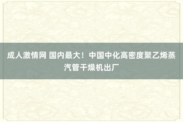 成人激情网 国内最大！中国中化高密度聚乙烯蒸汽管干燥机出厂