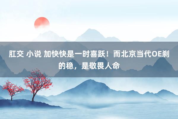 肛交 小说 加快快是一时喜跃！而北京当代OE刹的稳，是敬畏人命